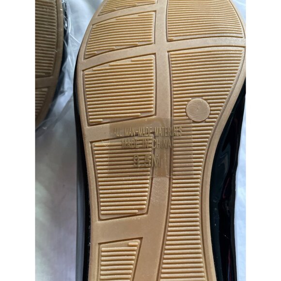 Classique Womens Black Patent Flats With Bow Detail Size 9.5M - Picture 5 of 9